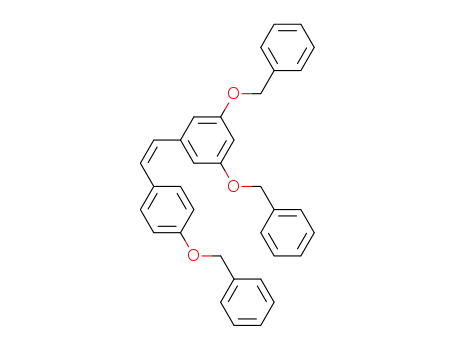 Molecular Structure of 89946-05-4 (Benzene,
1,3-bis(phenylmethoxy)-5-[2-[4-(phenylmethoxy)phenyl]ethenyl]-, (Z)-)