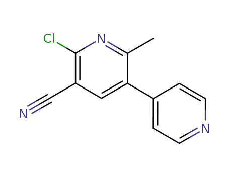 Molecular Structure of 84884-31-1 (6-CHLORO-2-METHYL-3,4'-BIPYRIDINE-5-CARBONITRILE)