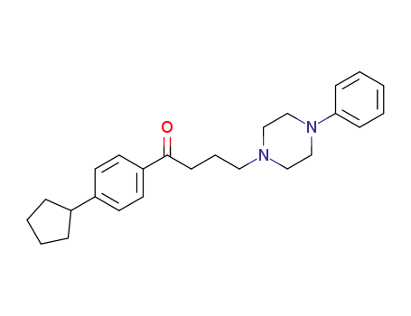 Molecular Structure of 112446-85-2 (1-(4-cyclopentylphenyl)-4-(4-phenyl-1-piperazinyl)-1-butanone)
