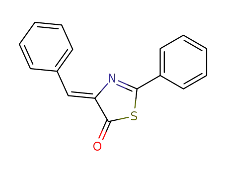 Molecular Structure of 82865-29-0 ((Z)-4-benzylidene-2-phenylthiazol-5(4H)-one)