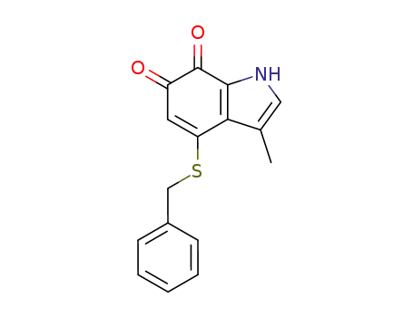 1H-Indole-6,7-dione, 3-methyl-4-[(phenylmethyl)thio]-