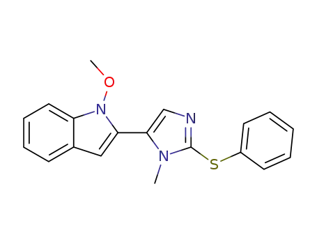 Molecular Structure of 569643-22-7 (1H-Indole, 1-methoxy-2-[1-methyl-2-(phenylthio)-1H-imidazol-5-yl]-)