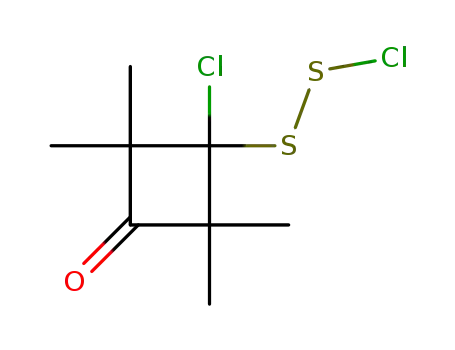 Molecular Structure of 454204-72-9 (Cyclobutanone, 3-chloro-3-(chlorodithio)-2,2,4,4-tetramethyl-)