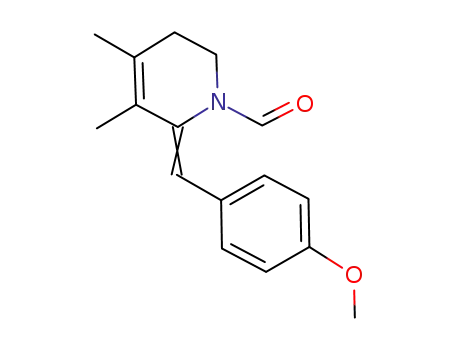 1(2H)-Pyridinecarboxaldehyde,
5,6-dihydro-2-[(4-methoxyphenyl)methylene]-3,4-dimethyl-, (E)-