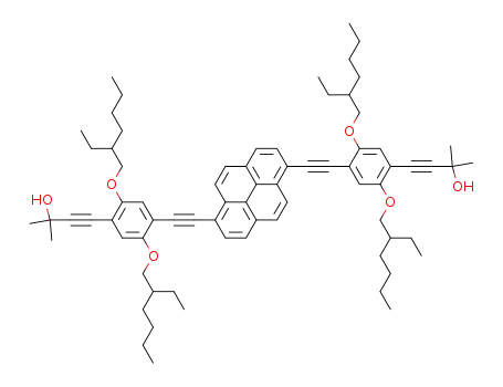 4-[4-{6-[2,5-bis-(2-ethyl-hexyloxy)-4-(3-hydroxy-3-methyl-but-1-ynyl)-phenylethynyl]-pyren-1-ylethynyl}-2,5-bis-(2-ethyl-hexyloxy)-phenyl]-2-methyl-but-3-yn-2-ol