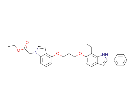 1H-Indole-1-acetic acid,
4-[3-[(2-phenyl-7-propyl-1H-indol-6-yl)oxy]propoxy]-, ethyl ester