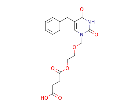 Molecular Structure of 110522-15-1 (5-benzyl-1-<(2-(3-carboxypropionyloxy)ethoxy)methyl>uracil)