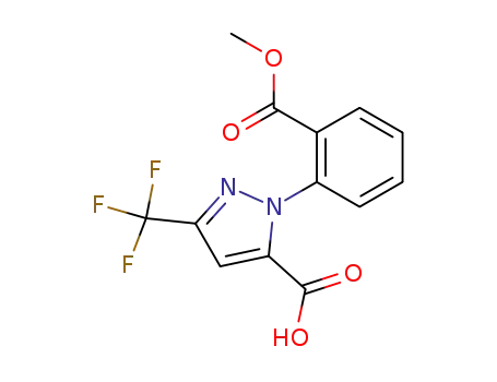 Molecular Structure of 228259-41-4 (1H-Pyrazole-5-carboxylic acid,
1-[2-(methoxycarbonyl)phenyl]-3-(trifluoromethyl)-)