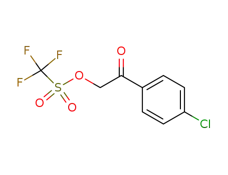Molecular Structure of 122364-56-1 (Methanesulfonic acid, trifluoro-, 2-(4-chlorophenyl)-2-oxoethyl ester)