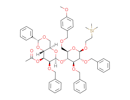 2-(trimethylsilyl)ethyl 3-O-acetyl-2-O-benzyl-4,6-O-benzylidene-β-D-mannopyranosyl-(1->4)-2,3-di-O-benzyl-6-O-(4-methoxybenzyl)-β-D-glucopyranoside