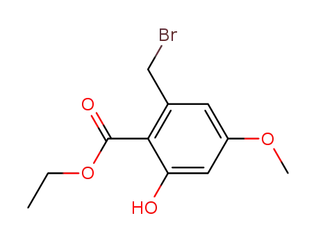 Molecular Structure of 74149-60-3 (Ethyl 2-(broMoMethyl)-6-hydroxy-4-Methoxybenzoate)
