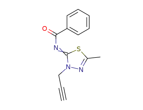 Molecular Structure of 103811-55-8 (N-<5-methyl-3-(2-propynyl)-1,3,4-thiadiazol-2(3H)-ylidene> benzamide)