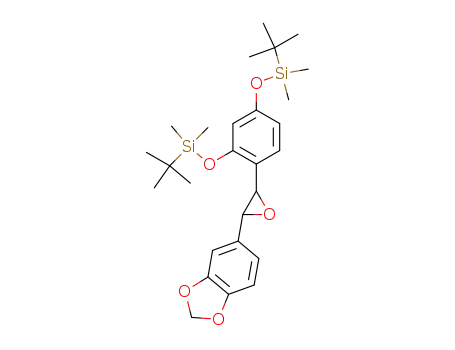 Molecular Structure of 891193-03-6 (1-(3,4-methylenedioxyphenyl)-2-(2,4-di-O-tert-butyldimethylsiloxyphenyl)ethene oxide)