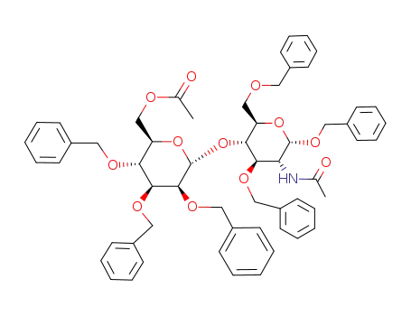 Molecular Structure of 83259-23-8 (Benzyl-2-acetamido-4-O-(6-O-acetyl-2,3,4-tri-O-benzyl-α-D-mannopyranosyl)-3,6-di-O-benzyl-2-desoxy-α-D-glucopyranosid)