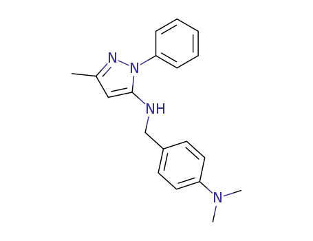 Molecular Structure of 130627-00-8 ((4-Dimethylamino-benzyl)-(5-methyl-2-phenyl-2H-pyrazol-3-yl)-amine)