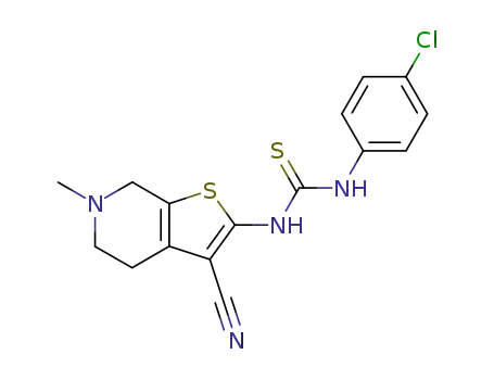 1-(4-chloro-phenyl)-3-(3-cyano-6-methyl-4,5,6,7-tetrahydro-thieno[2,3-<i>c</i>]pyridin-2-yl)-thiourea