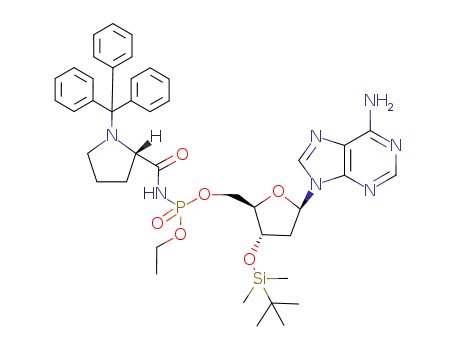 3'-O-tert-butyldimethylsilyldeoxyadenosine 5'-[ethyl N-(N-trityl-L-prolyl)phosphoroamidate]