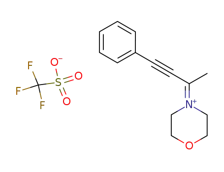 Molecular Structure of 115018-07-0 (4-(1-Methyl-3-phenyl-2-propinyliden)morpholinium-trifluormethansulfonat)