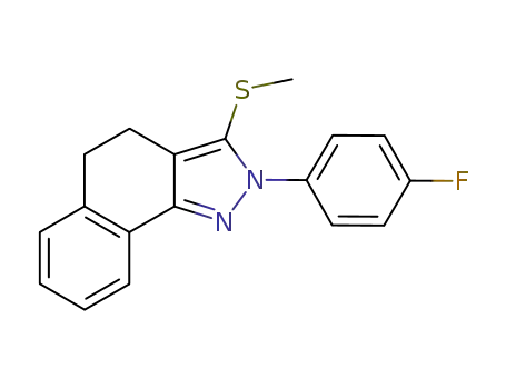 Molecular Structure of 871110-10-0 (2-(4-FLUOROPHENYL)-3-METHYLTHIO-4,5-DIHYDRO-2H-BENZO[G]INDAZOLE)