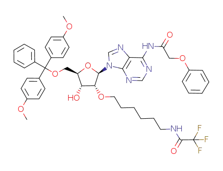 Molecular Structure of 912641-65-7 (5'-O-(4,4'-dimethoxytrityl)-N<sup>6</sup>-(2-phenoxyacetyl)-2'-O-(6-trifluoroacetamido)hexyladenosine)