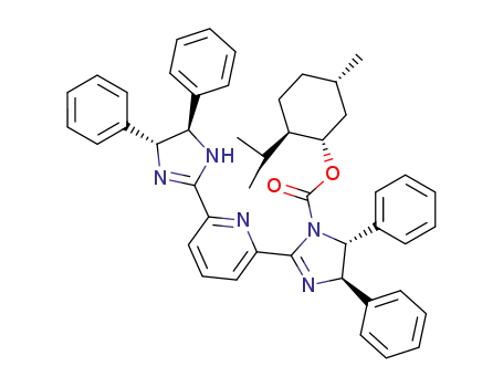 Molecular Structure of 874304-95-7 (1H-Imidazole-1-carboxylic acid,
2-[6-[(4R,5R)-4,5-dihydro-4,5-diphenyl-1H-imidazol-2-yl]-2-pyridinyl]-4,
5-dihydro-4,5-diphenyl-,
(1S,2R,5S)-5-methyl-2-(1-methylethyl)cyclohexyl ester, (4R,5R)-)