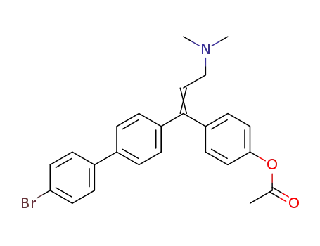 Molecular Structure of 423166-75-0 (Acetic acid 4-[(E)-1-(4'-bromo-biphenyl-4-yl)-3-dimethylamino-propenyl]-phenyl ester)