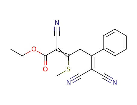 (E)-2,6,6-Tricyano-3-methylsulfanyl-5-phenyl-hexa-2,5-dienoic acid ethyl ester