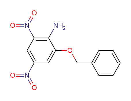 Molecular Structure of 874458-94-3 (Benzenamine, 2,4-dinitro-6-(phenylmethoxy)-)
