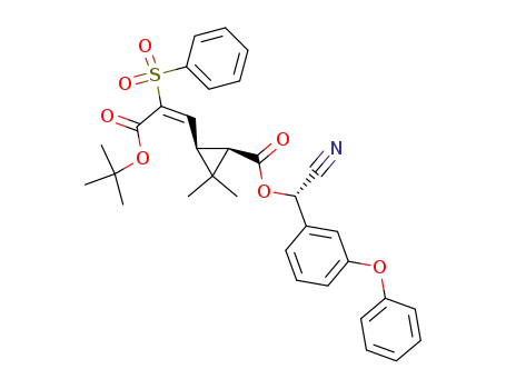 <1R,1α(S<sup>*</sup>),3α(E)>-1-Cyano-1-(3-phenoxyphenyl)methyl 2,2-Dimethyl-3-<3-tert-butoxy-2-(phenylsulfonyl)-3-oxo-1-propenyl>cyclopropanecarboxylate