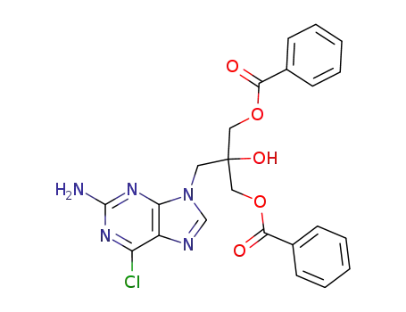 2-amino-9-[3-benzoyloxy-2-(benzoyloxymethyl)-2-hydroxypropyl]-6-chloropurine