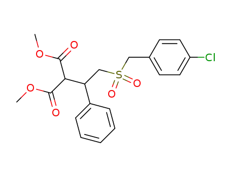 Molecular Structure of 849768-70-3 (Propanedioic acid, [2-[[(4-chlorophenyl)methyl]sulfonyl]-1-phenylethyl]-,
dimethyl ester)