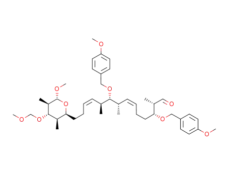 6,11-Tetradecadienal,
3,9-bis[(4-methoxyphenyl)methoxy]-2,8,10-trimethyl-14-[(2S,3R,4S,5R,
6R)-tetrahydro-6-methoxy-4-(methoxymethoxy)-3,5-dimethyl-2H-pyran-
2-yl]-, (2S,3R,6Z,8S,9R,10S,11Z)-