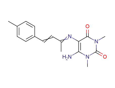 6-Amino-1,3-dimethyl-5-[(E)-1-methyl-3-p-tolyl-prop-2-en-(Z)-ylideneamino]-1H-pyrimidine-2,4-dione
