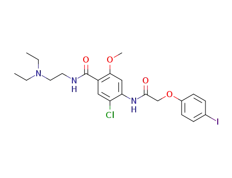 Molecular Structure of 65569-50-8 (5-Chloro-N-(2-diethylamino-ethyl)-4-[2-(4-iodo-phenoxy)-acetylamino]-2-methoxy-benzamide)