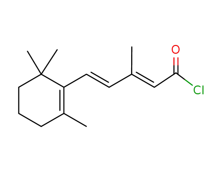 Molecular Structure of 108898-22-2 (3-methyl-5<i>t</i>-(2,6,6-trimethyl-cyclohex-1-enyl)-penta-2<i>t</i>,4-dienoyl chloride)