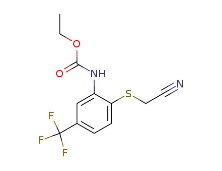 Molecular Structure of 821806-25-1 (Carbamic acid, [2-[(cyanomethyl)thio]-5-(trifluoromethyl)phenyl]-, ethyl
ester)