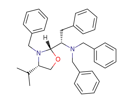 (1'S,2S,4S)-3-benzyl-2-<1'-(dibenzylamino)-2'-phenylethyl>-4-(methylethyl)-1,3-oxazolidine