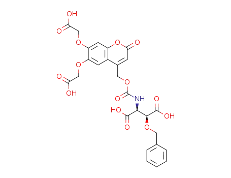 (2S,3S)-3-benzyloxy-N-{[6,7-bis(carboxymethoxy)coumarin-4-yl-methoxy]carbonyl}aspartate