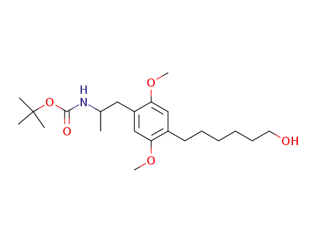 Molecular Structure of 374808-58-9 (Carbamic acid,
[2-[4-(6-hydroxyhexyl)-2,5-dimethoxyphenyl]-1-methylethyl]-,
1,1-dimethylethyl ester)