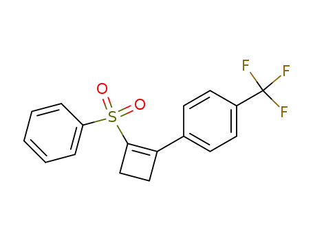 Molecular Structure of 647028-04-4 (Benzene, 1-[2-(phenylsulfonyl)-1-cyclobuten-1-yl]-4-(trifluoromethyl)-)