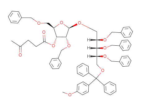 2,5-di-O-benzyl-3-O-levulinyl-β-ribofuranosyl 2,3,4-tri-O-benzyl-5-O-monomethoxytrityl-D-ribitol