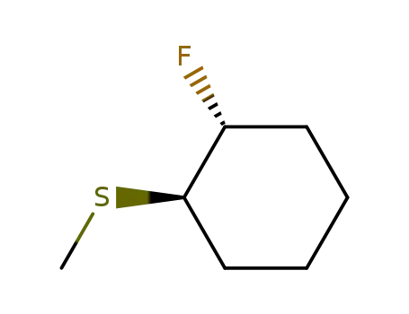 Molecular Structure of 122895-30-1 (Cyclohexane, 1-fluoro-2-(methylthio)-, trans- (9CI))