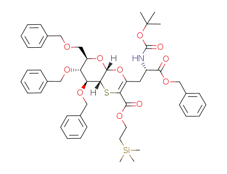1-O-2-S-[1'-trimethylsilylethoxycarbonyl-2'-(4'-t-butoxycarbonylamino)-benzylpropionate-1'-2'-ethenyl]-3,4,6-di-O-benzyl-α-D-glucopyranoside
