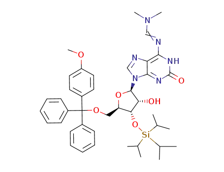 6-(<(dimethylamino)methylidene>amino)-1,9-dihydro-9-(5'-O-(4-methoxytriphenylmethyl)-3'-O-<tris(1-methylethyl)silyl>-β-D-ribofuranosyl)-2H-purin-2-one