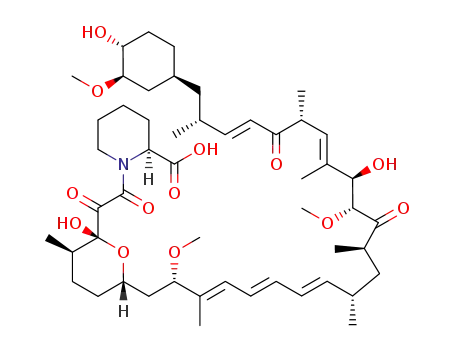 2-Piperidinecarboxylicacid,1-[2-oxo-2-[(2R,3R,6S)-tetrahydro-2-hydroxy-6-[(2S,3E,5E,7E,9S,11R,13R,14R,15E,17R,19E,21R)-14-hydroxy-22-[(1S,3R,4R)-4-hydroxy-3-methoxycyclohexyl]-2,13-dimethoxy-3,9,11,15,17,21-hexamethyl-12,18-dioxo-3,5,7,15,19-docosapentaen-1-yl]-3-methyl-2H-pyran-2-yl]acetyl]-,(2E,4R,6E,8R)-