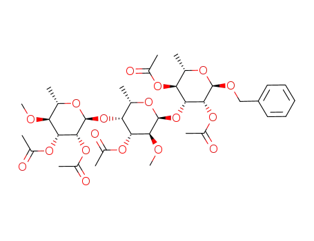 benzyl 2,4-di-O-acetyl-3-O-[3-O-acetyl-4-O-(2,3-di-O-acetyl-4-O-methyl-α-L-rhamnopyranosyl)-2-O-methyl-α-L-fucopyranosyl]-α-L-rhamnopyranoside