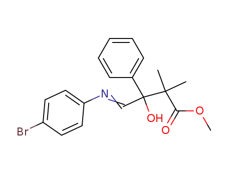 Molecular Structure of 131856-83-2 (Methyl 4-(p-bromophenyl)imino-3-hydroxy-2,2-dimethyl-3-phenylbutanoate)