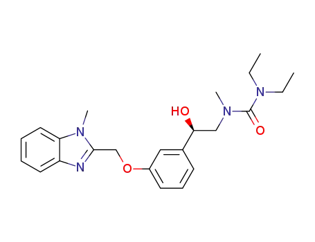 Molecular Structure of 110193-15-2 (1,1-Diethyl-3-{(R)-2-hydroxy-2-[3-(1-methyl-1H-benzoimidazol-2-ylmethoxy)-phenyl]-ethyl}-3-methyl-urea)