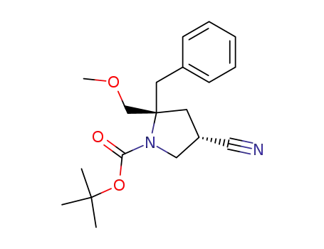 (2S,4S)-2-Benzyl-4-cyano-2-methoxymethyl-pyrrolidine-1-carboxylic acid tert-butyl ester