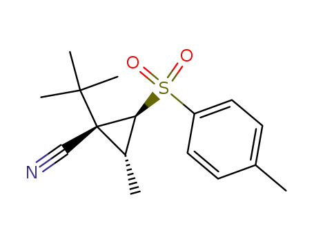 Molecular Structure of 827342-49-4 (Cyclopropanecarbonitrile,
1-(1,1-dimethylethyl)-2-methyl-3-[(4-methylphenyl)sulfonyl]-, (1R,2R,3S)-)
